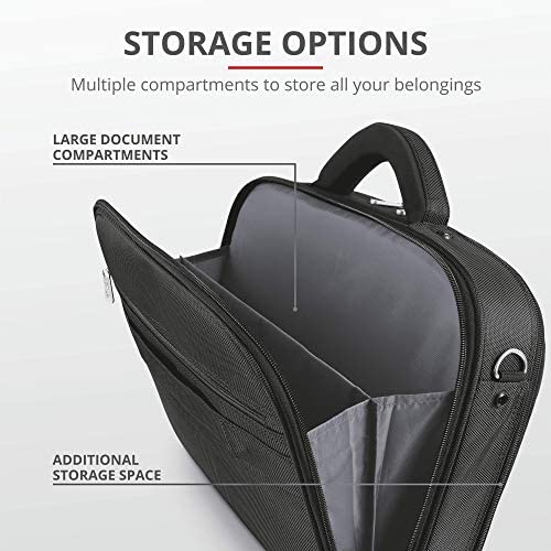 Trust Sydney 17 Inch Laptop Bag Business Briefcase for 17.3 Inch Laptops - Black