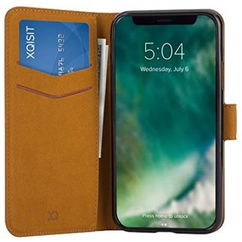 XQISIT Selection 5.8 "Case Wallet Brown – Covers for Mobile Phones (Wallet Case, Apple, iPhone X, 14.7 cm (5.8"), Brown)