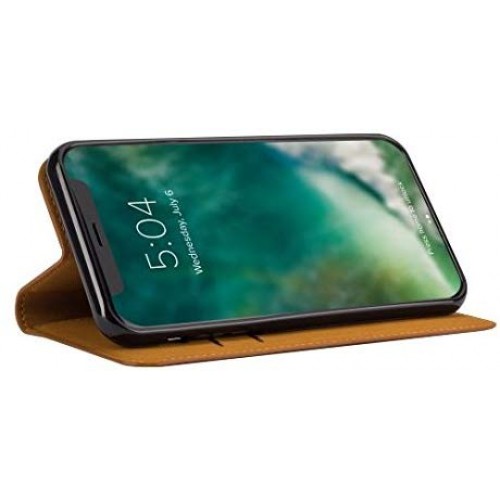 XQISIT Selection 5.8 "Case Wallet Brown – Covers for Mobile Phones (Wallet Case, Apple, iPhone X, 14.7 cm (5.8"), Brown)