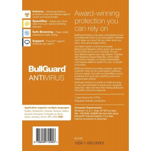 BullGuard Antivirus 2020 Pack of 10 | 3 PC | 1 Year | Retail Pack (by Post/EU)