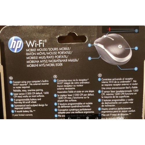 HP WiFi Wireless Mobile Mouse 5 buttons SEALED| COMPATIBILITY: see list of HP 