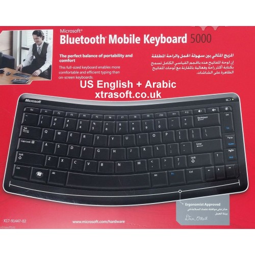 Microsoft Bluetooth Keyboard Wireless ENGLISH US + ARABIC PC Apple Android NEW
