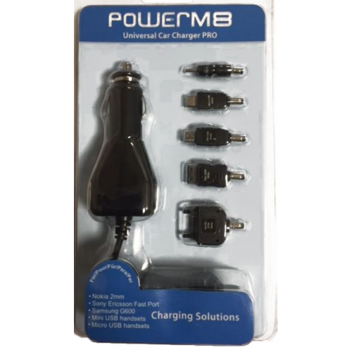 Power M8 Universal 12v In Car Charger 5x Adapters Cigarette Lighter Mini/Micro USB UK