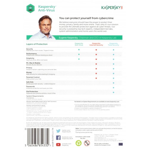 Kaspersky Anti-Virus 2021 | 3 PC | 1 Year | Digital (ESD/UK) 2