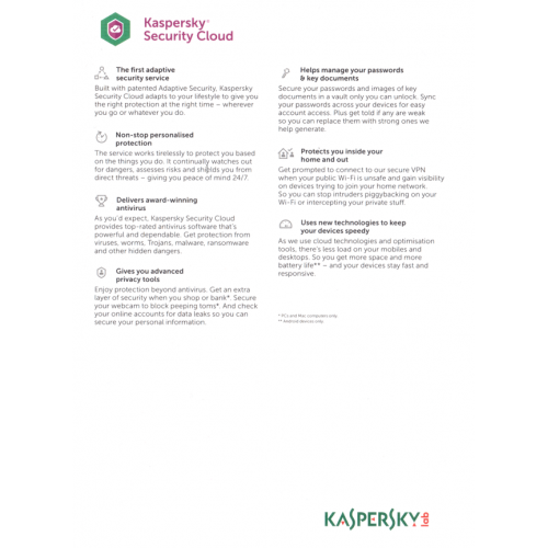 Kaspersky Security Cloud 2020 Personal | 3 Devices | 1 Year | Digital (ESD/UK)