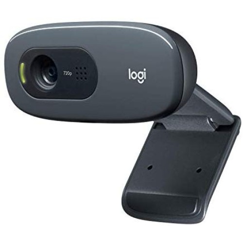 Logitech C270 HD Webcam, HD 720p/30fps, Widescreen HD Video Calling, HD Light Correction, Noise-Reducing Mic, For Skype, FaceTime, Hangouts, WebEx, PC/Mac/Laptop/Macbook/Tablet - Black
