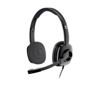 Logitech H250 Wired Stereo Headset - Over-The-Head - Semi-Open - Black