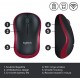 Logitech M185 Wireless Mouse USB for PC Windows, Mac and Linux - Red with Ambidextrous Design