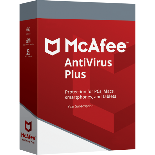 McAfee AntiVirus Plus 2020 | Unlimited Devices | 1 Year | Flat Pack (by Post/EU)