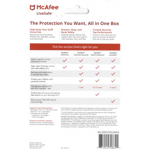 McAfee LiveSafe 2020 | Unlimited Devices | 1 Year | Digital (ESD/EU)