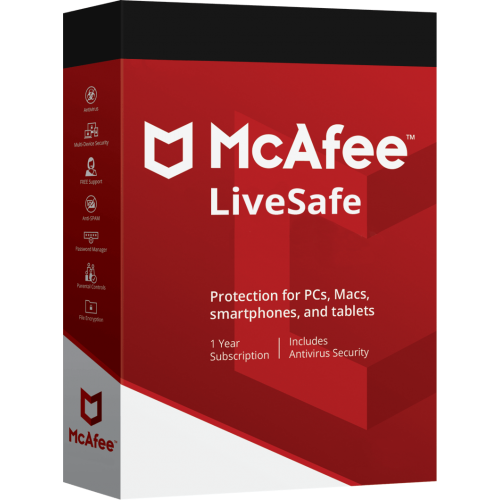 McAfee LiveSafe 2020 | 1 Appareil | 1 An | Numérique (ESD/UE)