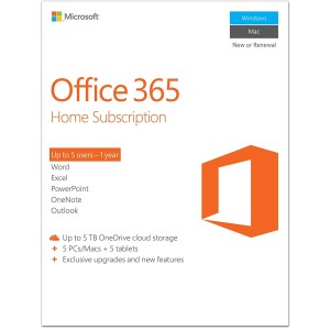 Microsoft Office 365 Home | 5 Users | 1 Year | Multilingual | Digital (ESD/EU)