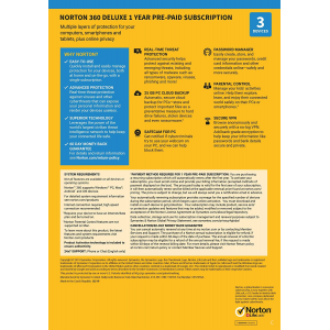 Norton 360 Deluxe | 3 Devices | 1 Year | Credit Card Required | Digital (ESD/EU)