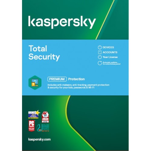 Kaspersky Total Security 2021 | 5 Dispositivos | 1 Año | Digital (ESD/UE)