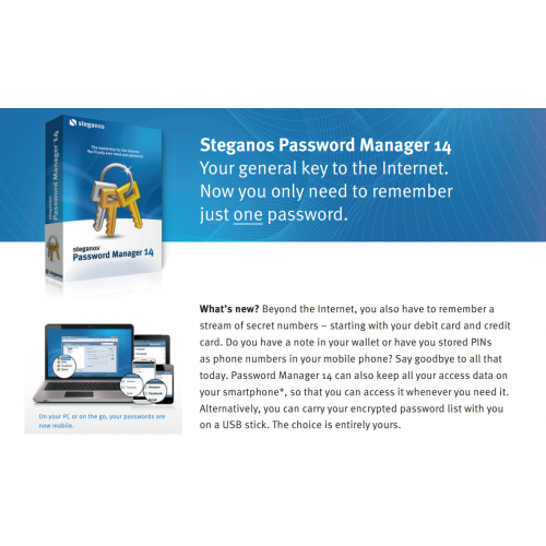 Steganos Password Manager Version 14 (PC)