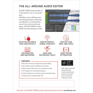 SOUND FORGE Audio Studio 13 | English | Retail Pack (by Post/EU)